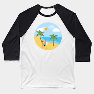 Beach Couple 1 Baseball T-Shirt